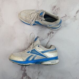 Reebok EasyTone Womens Size 9.5 White Blue Tennis Shoe Sneaker Low Top Running